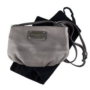Marc Jacobs Original Gray Taupe Pebbled Leather Crossbody Bag Very Good